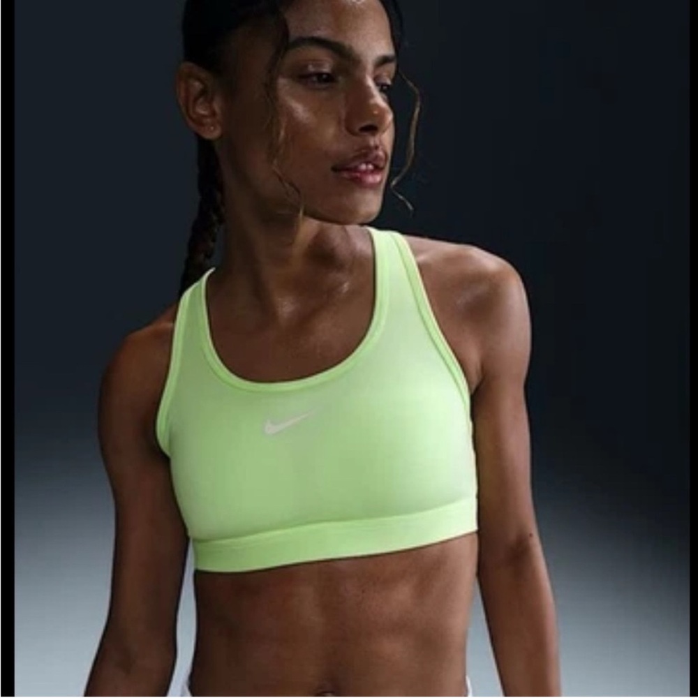 Nike Swoosh Med Support Padded Racerback WomenLarge Sports Bra Barely Volt